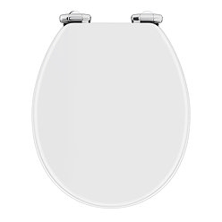 High Gloss White MDF Soft Close Bottom Fixing Toilet Seat Large Image