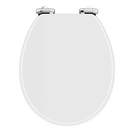 High Gloss White MDF Soft Close Bottom Fixing Toilet Seat Large Image