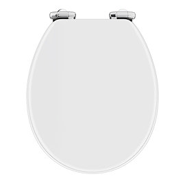 High Gloss White MDF Soft Close Bottom Fixing Toilet Seat Large Image