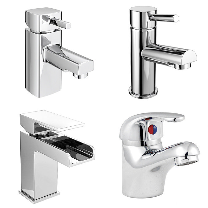 Alaska 1050mm Vanity Unit Cloakroom Suite w Basin Mixer (Gloss White - Depth 300mm) Feature Large Im