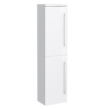 Nova High Gloss White Wall Mounted Tall Side Cabinet W350 x D250mm - VTY070 Profile Large Image
