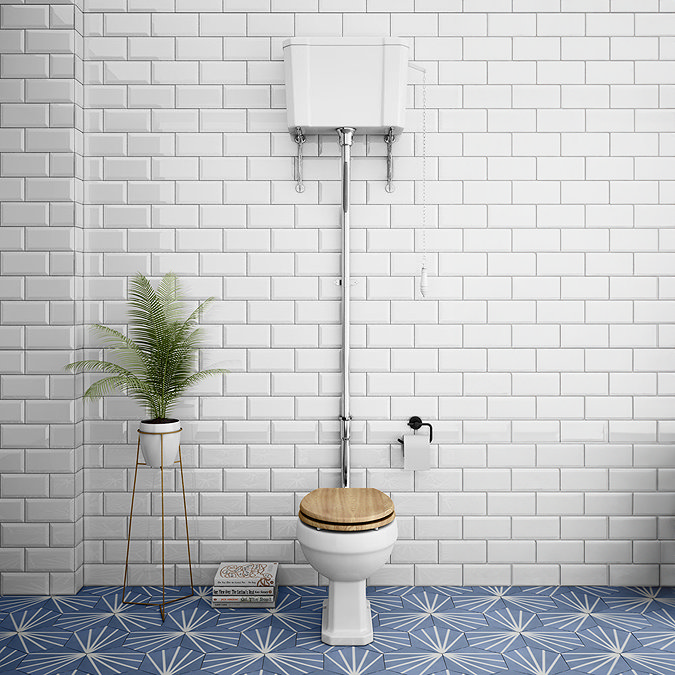 Carlton High-Level Traditional WC Ceramic Pan & Cistern Set (Excludes Seat)