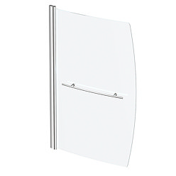 Hinged Curved Bath Screen with Towel Rail for Cast Space-Saver Bath Large Image