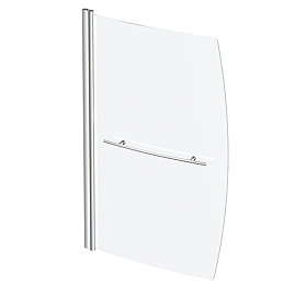 Hinged Curved Bath Screen with Towel Rail for Cast Space-Saver Bath Large Image