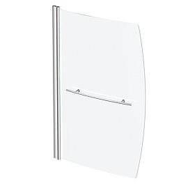 Hinged Curved Bath Screen with Towel Rail for Cast Space-Saver Bath Large Image