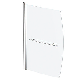 Hinged Curved Bath Screen with Towel Rail for Cast Space-Saver Bath Large Image