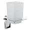 Holly Modern Square Tumbler & Holder - Chrome Large Image