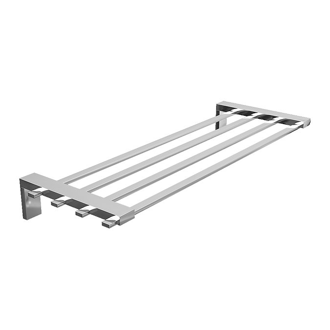 Holly Modern Wall Mounted Bath Towel Shelf - Chrome Large Image