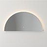 Horizon LED Backlit Semi-Circular Mirror 1000 x 500mm with Anti-Fog and Touch Sensor