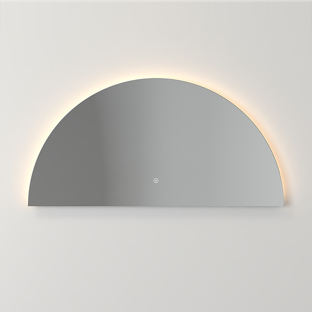 Horizon LED Backlit SemiCircular Mirror 1000 x 500mm with AntiFog and