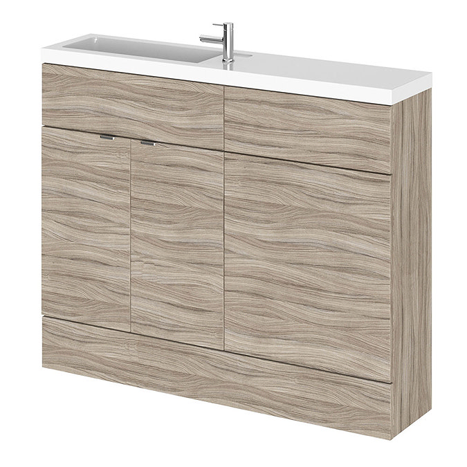 Hudson Reed 1100mm Driftwood Compact Combination Unit (600 Vanity + 500 WC unit) Large Image