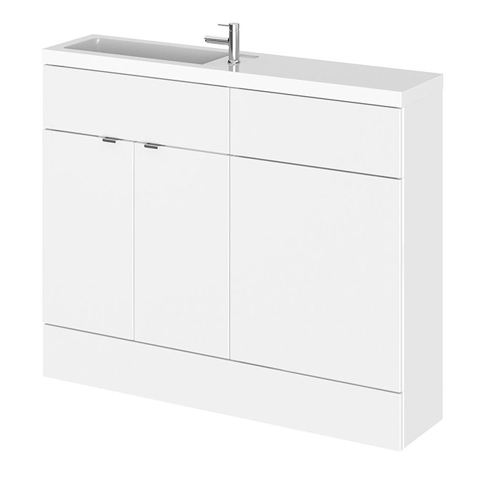 Hudson Reed 1100mm Gloss White Compact Combination Unit (600 Vanity + 500 WC unit) Large Image