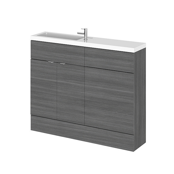 Hudson Reed 1100mm Grey Avola Compact Combination Unit (600 Vanity + 500 WC unit)