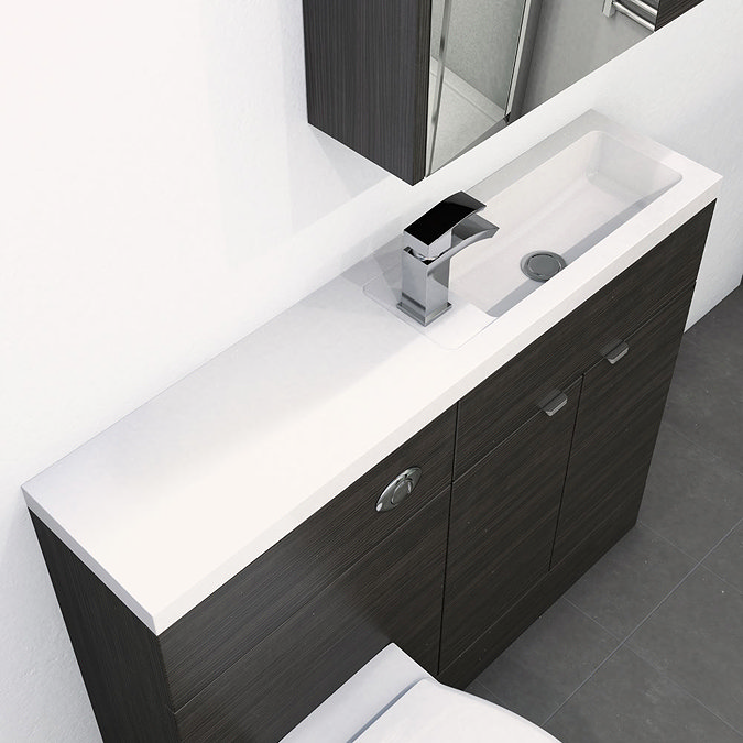 Hudson Reed 1100mm Hacienda Black Compact Combination Unit (600 Vanity + 500 WC unit) Feature Large