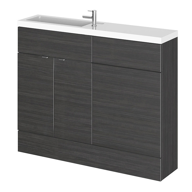 Hudson Reed 1100mm Hacienda Black Compact Combination Unit (600 Vanity + 500 WC unit) Large Image