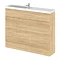 Hudson Reed 1100mm Natural Oak Compact Combination Unit (600 Vanity + 500 WC unit) Large Image