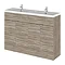 Hudson Reed Fusion 1200mm Driftwood Full Depth Floorstanding Unit & Double Basin Large Image