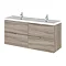 Hudson Reed 1200mm Driftwood Full Depth Wall Hung 4-Drawer Unit & Double Basin Large Image