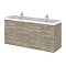 Hudson Reed 1200mm Driftwood Full Depth Wall Hung Unit & Double Basin Large Image