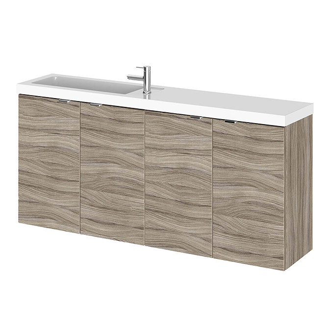 Hudson Reed 1200mm Driftwood Wall Hung Compact Combination Unit (600 Vanity x 2) Large Image