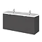 Hudson Reed 1200mm Gloss Grey Combination Unit & Double Basin (600 Vanity x 2) Large Image