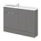 Hudson Reed 1200mm Gloss Grey Compact Combination Unit (600 Vanity, 300 Base Unit x 2) Large Image