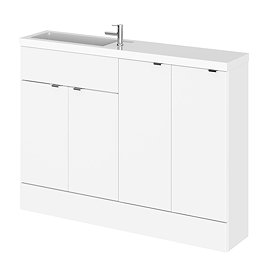 Hudson Reed 1200mm Gloss White Compact Combination Unit (600 Vanity, 300 Base Unit x 2) Large Image