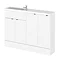 Hudson Reed 1200mm Gloss White Compact Combination Unit (600 Vanity, 300 Base Unit x 2) Large Image