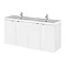 Hudson Reed 1200mm Gloss White Full Depth Wall Hung Unit & Double Basin Large Image