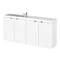 Hudson Reed 1200mm Gloss White Wall Hung Compact Combination Unit (600 Vanity x 2) Large Image