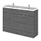 Hudson Reed Fusion 1200mm Grey Avola Full Depth Floorstanding Unit & Double Basin