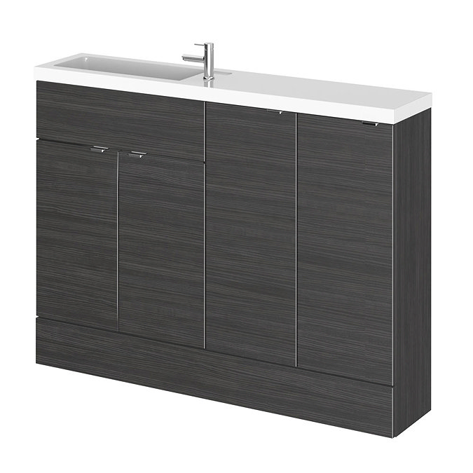 Hudson Reed 1200mm Hacienda Black Compact Combination Unit (600 Vanity, 300 Base Unit x 2) Large Ima