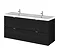 Hudson Reed 1200mm Hacienda Black Full Depth Wall Hung 4-Drawer Unit & Double Basin