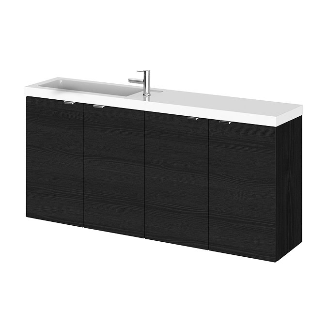 Hudson Reed 1200mm Hacienda Black Wall Hung Compact Combination Unit (600 Vanity x 2)