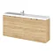 Hudson Reed 1200mm Natural Oak Wall Hung Compact Combination Unit (600 Vanity x 2) Large Image