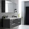 Hudson Reed 1350mm Gloss Grey 3 Door Mirror Cabinet - QUA010  Feature Large Image