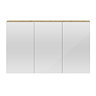 Hudson Reed 1350mm Natural Oak 3 Door Mirror Cabinet - QUA012  Feature Large Image