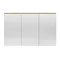 Hudson Reed 1350mm Natural Oak 3 Door Mirror Cabinet - QUA012 Feature Large Image