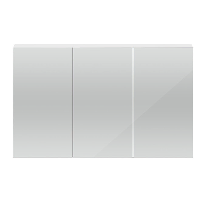 Hudson Reed 1350mm White Gloss 3 Door Mirror Cabinet - QUA009  Profile Large Image