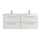 Hudson Reed 1440mm Gloss Grey Mist Quartet Double Basin Vanity Unit