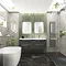 Hudson Reed 1440mm Gloss Grey Quartet Double Basin Vanity Unit  In Bathroom Large Image