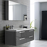 Hudson Reed 1440mm Gloss Grey Quartet Double Basin Vanity Unit  In Bathroom Large Image