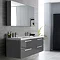 Hudson Reed 1440mm Gloss Grey Quartet Double Basin Vanity Unit  In Bathroom Large Image