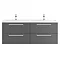 Hudson Reed 1440mm Gloss Grey Quartet Double Basin Vanity Unit  additional Large Image