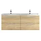 Hudson Reed 1440mm Natural Oak Quartet Double Basin Vanity Unit Profile Large Image