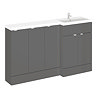 Hudson Reed Fusion 1500 RH Gloss Grey Combination Unit (600 Vanity + 300 Base Unit x 3) Large Image