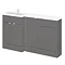 Hudson Reed 1500mm Gloss Grey Combination Unit (600 Vanity, 400 Base Unit + 500 WC Unit) Large Image