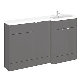 Hudson Reed 1500 RH Gloss Grey Combination Unit (600 Vanity, 400 Base Unit + 500 WC Unit) Large Imag