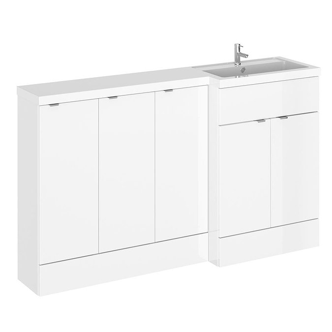 Hudson Reed Fusion 1500 RH Gloss White Combination Unit (600 Vanity + 300 Base Unit x 3) Large Image