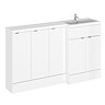 Hudson Reed Fusion 1500 RH Gloss White Combination Unit (600 Vanity + 300 Base Unit x 3) Large Image
